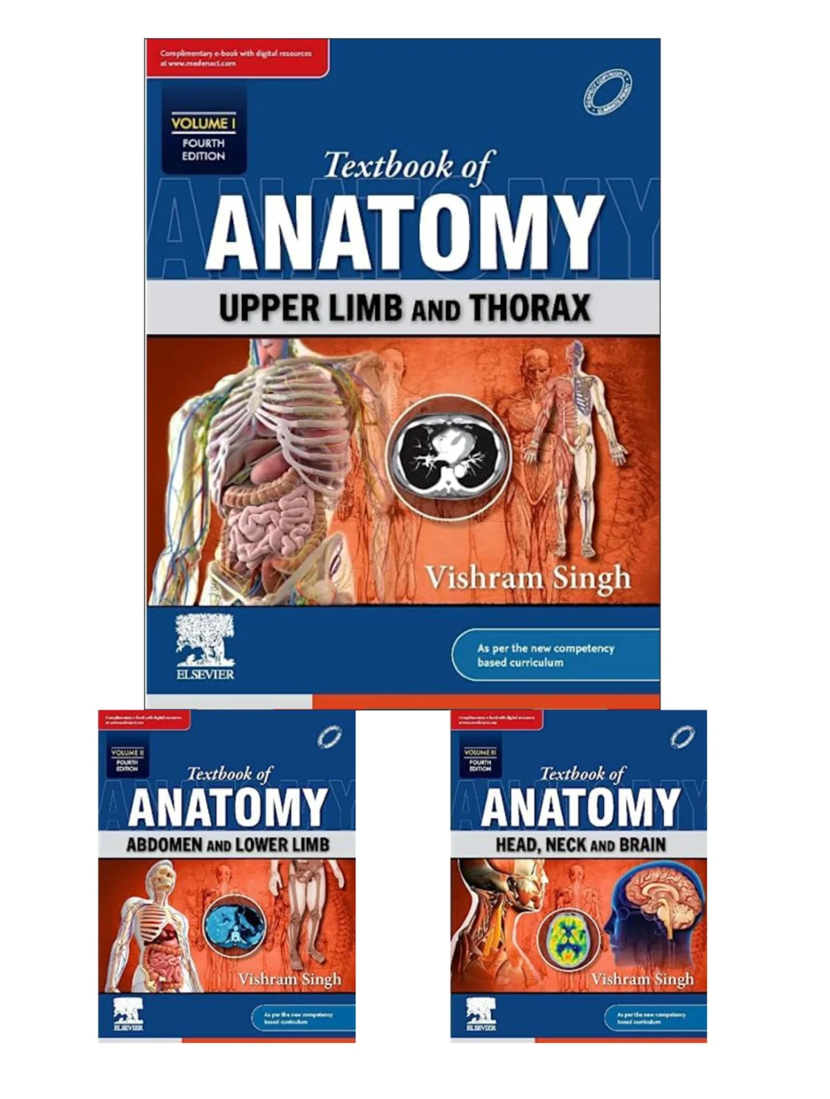 Textbook of Anatomy 3 Volume Set by Vishram Singh anatomy - Image 1
